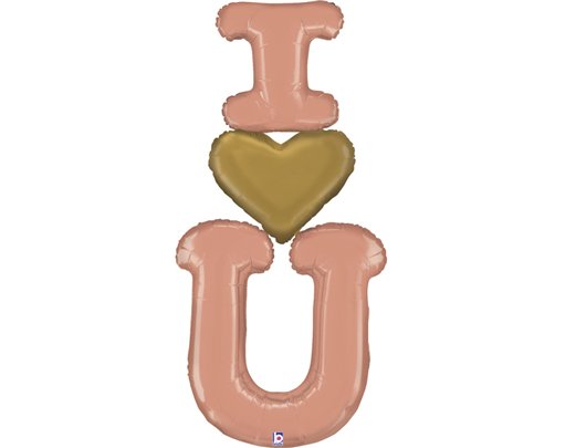 60in SPECIAL DELIVERY ROSE GOLD I HEART YOU FOIL BALLOON