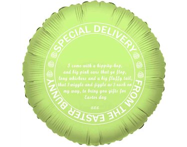 18in PERSONLISABLE GREEN EASTER FOIL BALLOON 5S