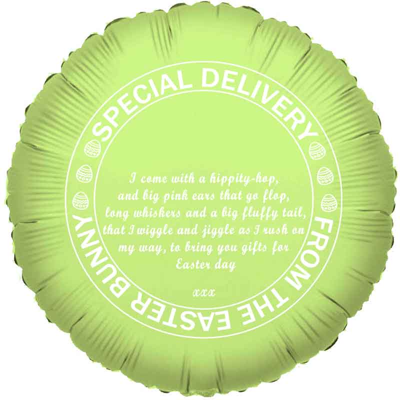 18in PERSONLISABLE GREEN EASTER FOIL BALLOON 5S