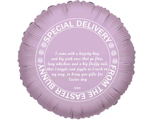 18in PERSONLISABLE LILAC EASTER FOIL BALLOON 5S