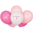 8PK 12in FANCY PINK CROSS CONFIRMATION BALLOONS