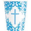 8PK 9oz FANCY BLUE CROSS PAPER CUPS