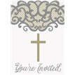 8PK FANCY GOLD CROSS INVITATIONS