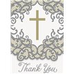 8PK FANCY GOLD CROSS THANK YOU NOTES