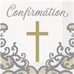 16PK 33cm FANCY GOLD CROSS CONFIRMATION NAPKINS