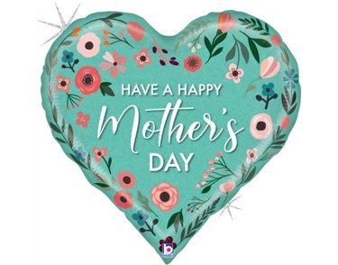 23in MINT MOTHER'S DAY HEART FOIL BALLOON