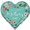 23in MINT MOTHER'S DAY HEART FOIL BALLOON