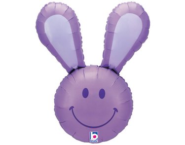 SMILEY BUNNY LAVENDER FOIL BALLOON