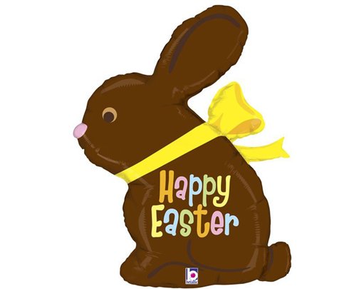 39in CHOCOLATE EASTER BUNNY FOIL BALLOON