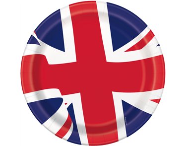 8PK 9in UNION JACK PLATES