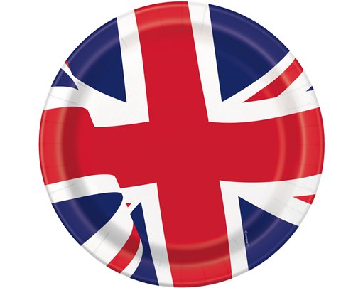 8PK 9in UNION JACK PLATES