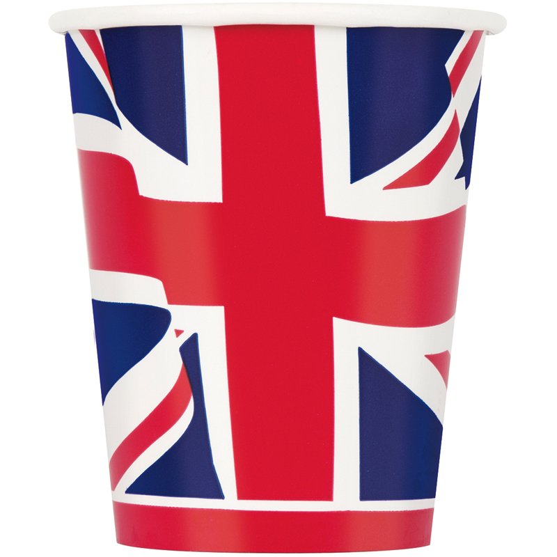 8PK 9oz UNION JACK PAPER CUPS