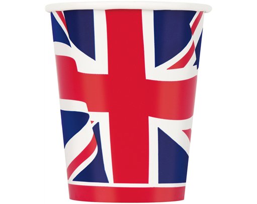 8PK 9oz UNION JACK PAPER CUPS