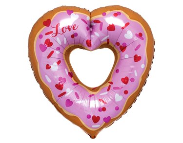 25in OPEN HEART DONUT SUPER SHAPE FOIL BALLOON