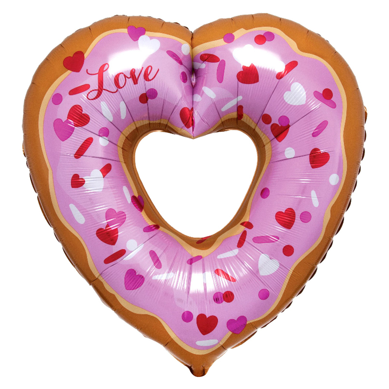 25in OPEN HEART DONUT SUPER SHAPE FOIL BALLOON