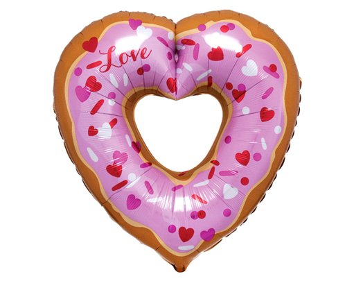 25in OPEN HEART DONUT SUPER SHAPE FOIL BALLOON