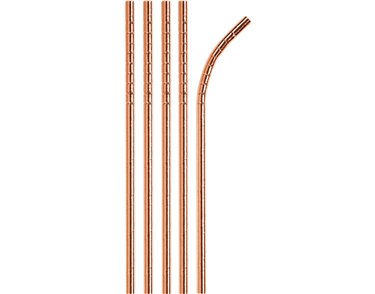 24PK 19.7cm ROSE GOLD PAPER STRAWS