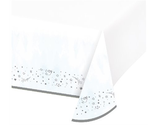 BLUE & SILVER ON YOUR CHRISTENING TABLECOVER