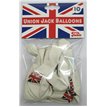10PK 12in WHITE PRINTED RED & BLUE UNION JACK