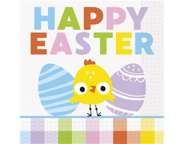 16PK EASTER GINGHAM L/NAPKINS