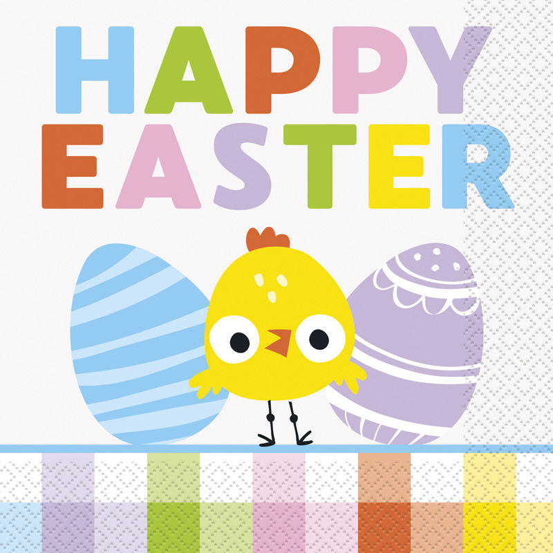 16PK EASTER GINGHAM L/NAPKINS