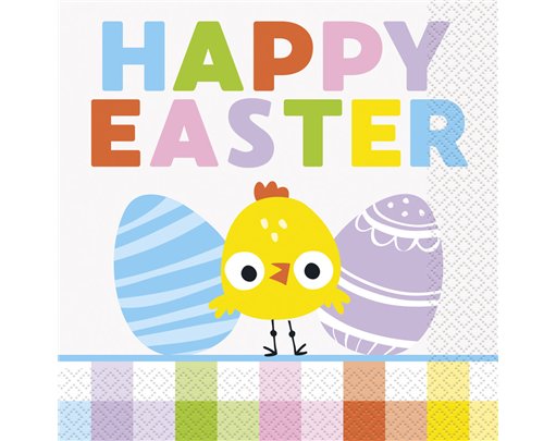 16PK EASTER GINGHAM L/NAPKINS