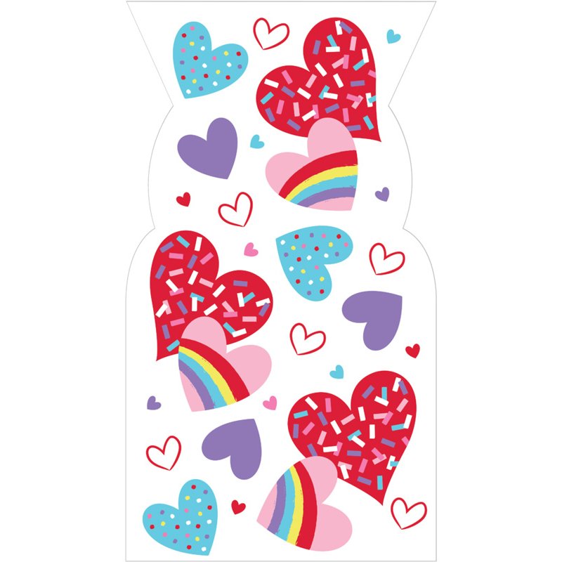 20PK HEART TOSS CELLO BAGS