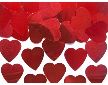 10G 25mm RED CONFETTI HEARTS