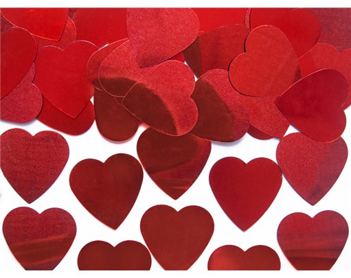 10G 25mm RED CONFETTI HEARTS
