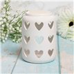 WHITE WAX/OIL WARMER WITH HEARTS