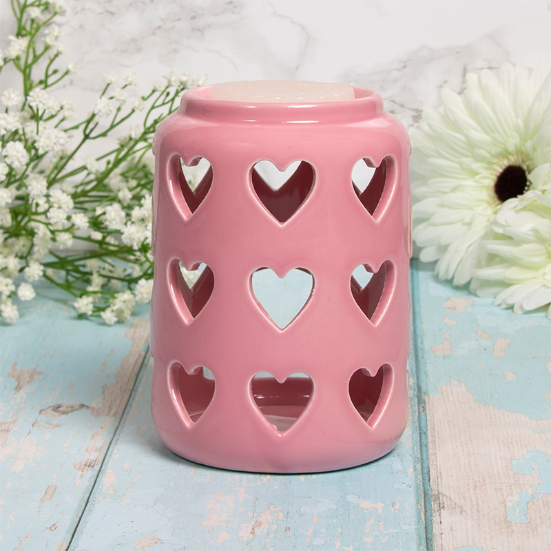 PINK WAX/OIL WARMER WITH HEARTS