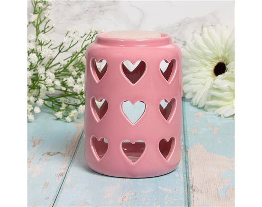 PINK WAX/OIL WARMER WITH HEARTS