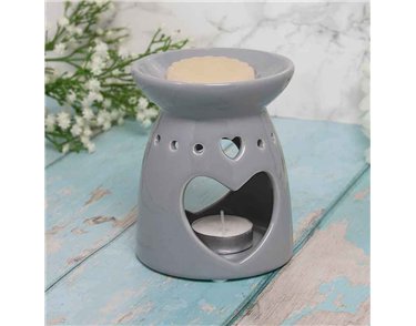 GREY WAX/OIL WARMER WITH HEARTS