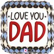 18in LOVE YOU DAD ARGYLE FOIL BALLOON
