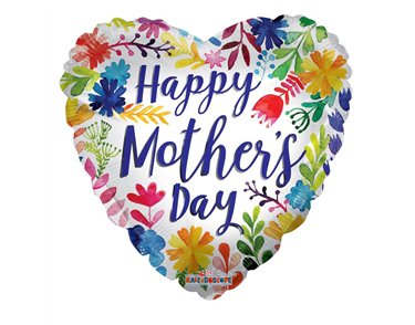 18in MOTHERS DAY PAINTED FLOWERS FOIL BALLOON