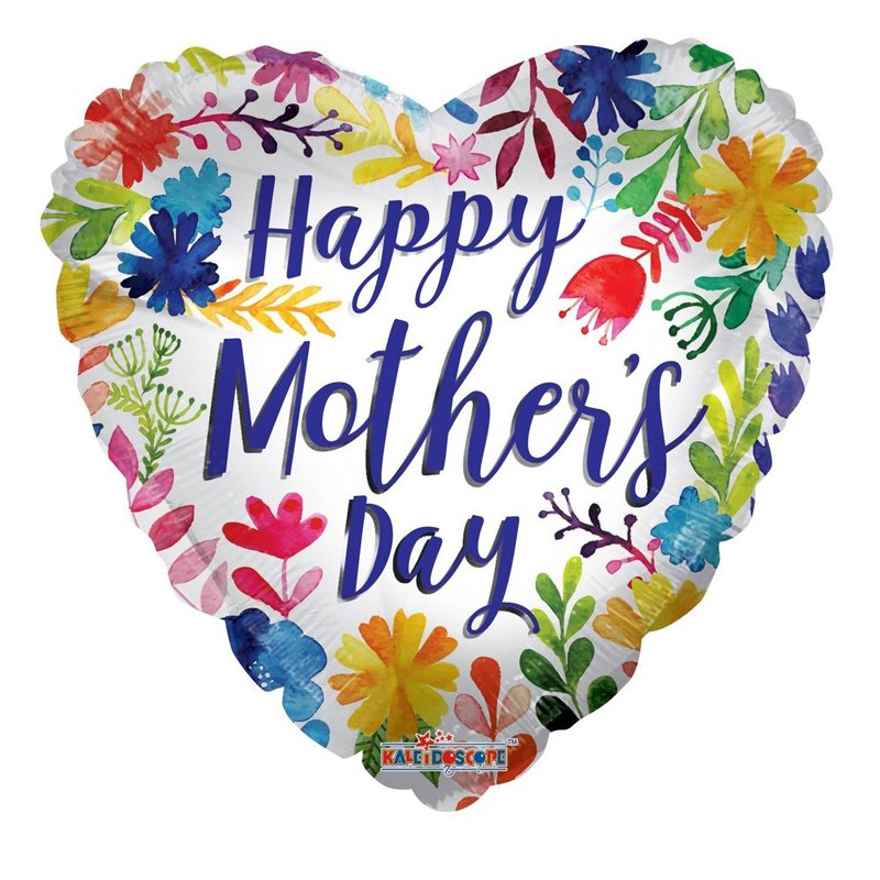 18in MOTHERS DAY PAINTED FLOWERS FOIL BALLOON