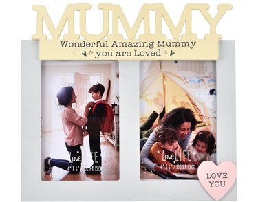 4x6in MUMMY LOVE LIFE DOUBLE PHOTO FRAME