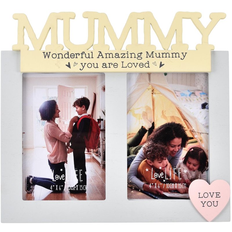 4x6in MUMMY LOVE LIFE DOUBLE PHOTO FRAME