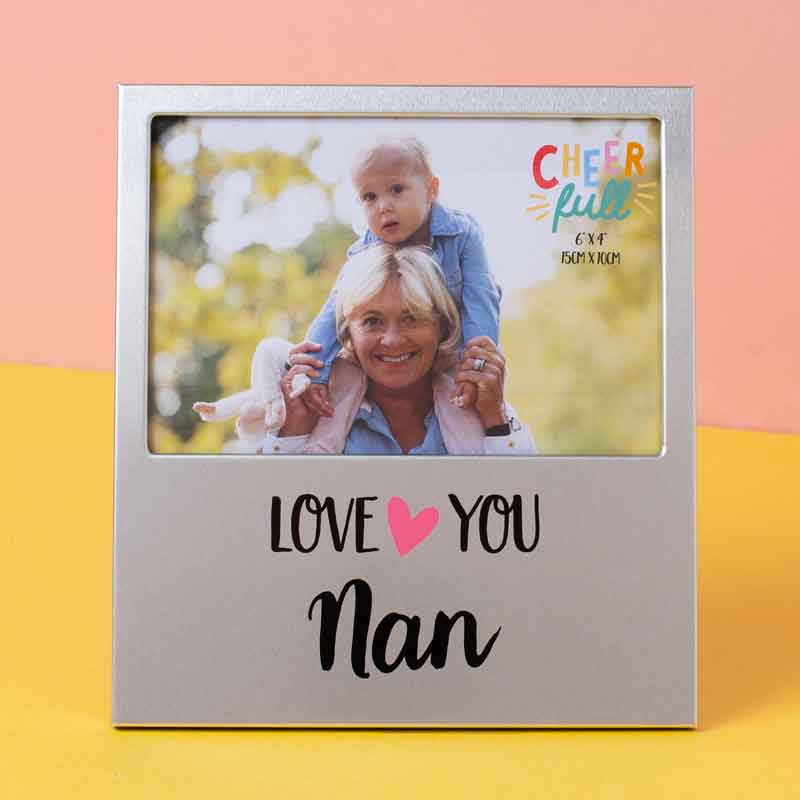 6x4in NAN CHEERFULL ALUMINIUM PHOTO FRAME