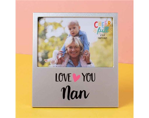 6x4in NAN CHEERFULL ALUMINIUM PHOTO FRAME