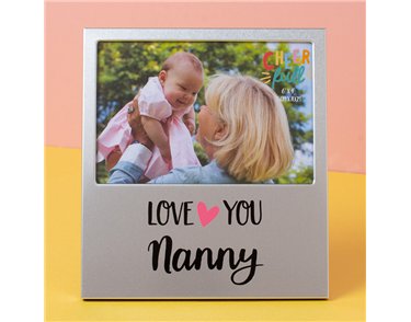 6x4in NANNY CHEERFULL ALUMINIUM PHOTO FRAME