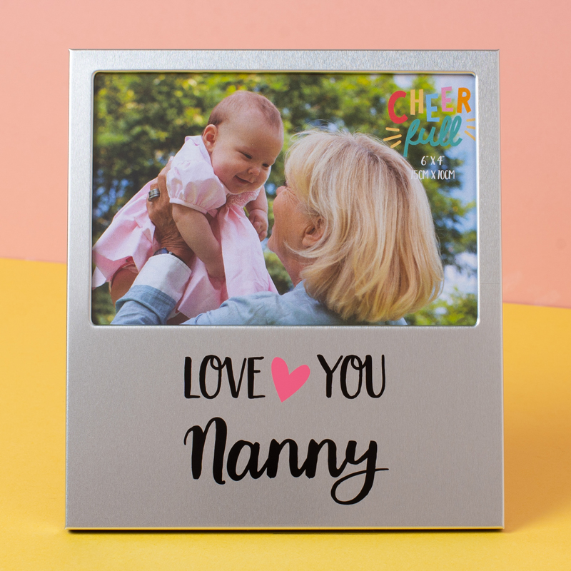 6x4in NANNY CHEERFULL ALUMINIUM PHOTO FRAME