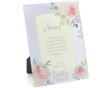 4x6in NAN PEACHES & CREAM GLASS MIRROR PHOTO FRAME