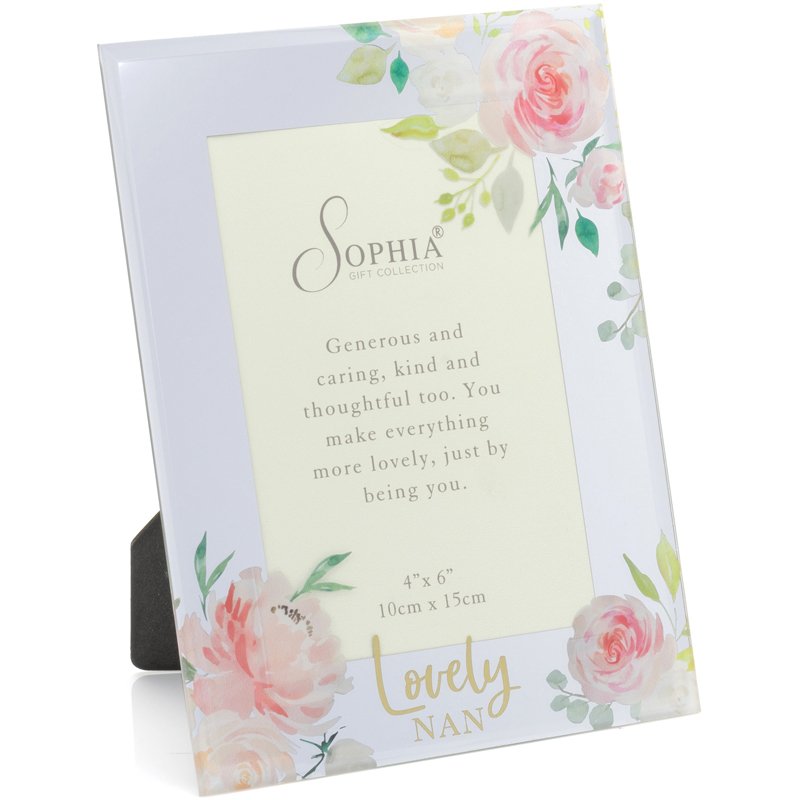 4x6in NAN PEACHES & CREAM GLASS MIRROR PHOTO FRAME