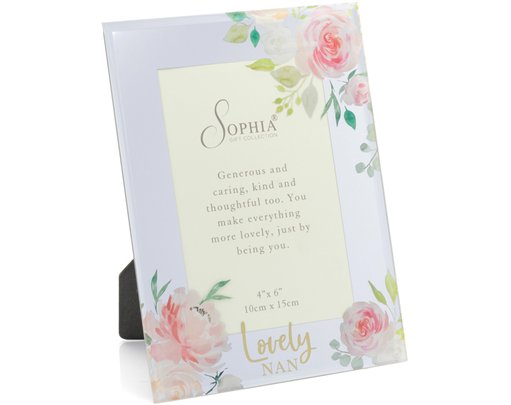 4x6in NAN PEACHES & CREAM GLASS MIRROR PHOTO FRAME