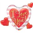 37in I LOVE YOU PINK STRIPES & HEARTS FOIL SHAPE