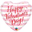 18in VALENTINE'S PINK STRIPES FOIL BALLOON