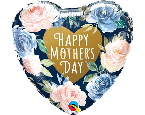 18in MOTHER'S DAY PINK & BLUE ROSES FOIL BALLOON
