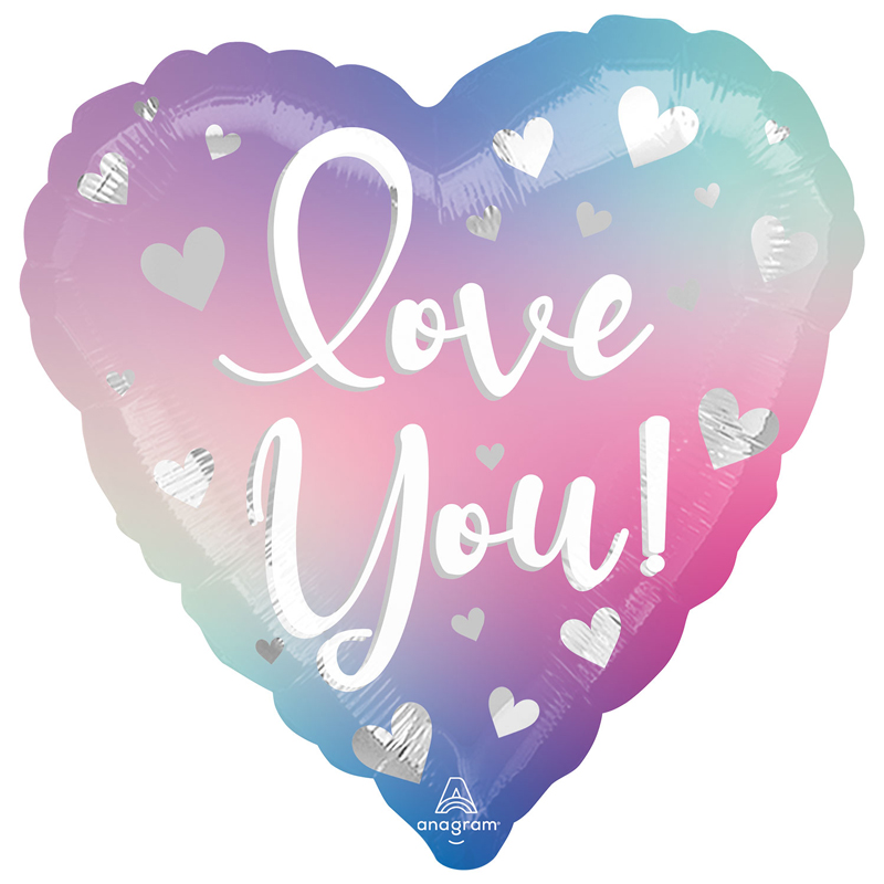 18in LOVE YOU FILTERED OMBRE FOIL BALLOON