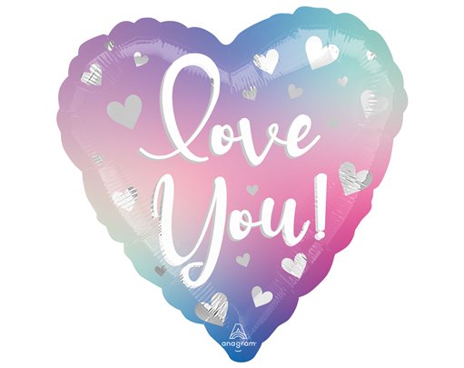 18in LOVE YOU FILTERED OMBRE FOIL BALLOON